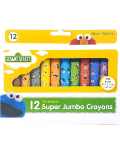 Crayones Jumbo Sesame Street 12 Colores No Tóxicos 2