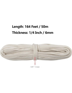 Cuerda de Algodón Natural JOIKIT 50m 6mm Trenzada Multiusos 2