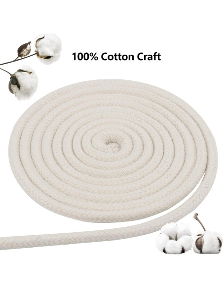 Cuerda de Algodón Natural JOIKIT 50m 6mm Trenzada Multiusos