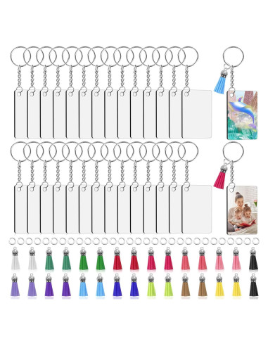 Kit de Llaveros en Blanco para Sublimación Modacraft 120 Piezas