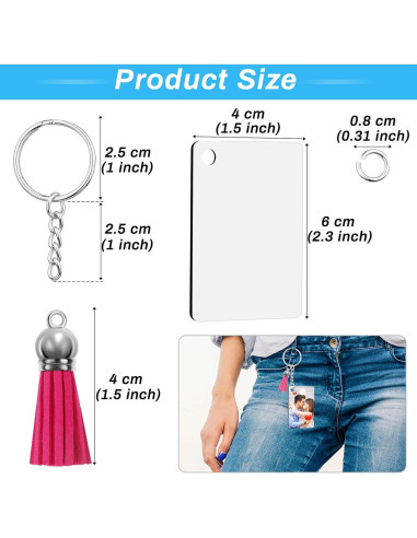 Kit de Llaveros en Blanco para Sublimación Modacraft 120 Piezas