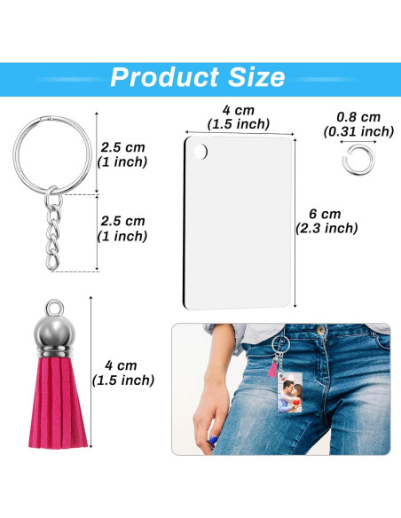 Kit de Llaveros en Blanco para Sublimación Modacraft 120 Piezas