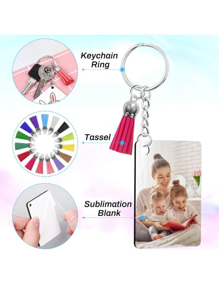 Kit de Llaveros en Blanco para Sublimación Modacraft 120 Piezas