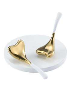 Bastones Gua Sha Cryo Fabludo Oro 2-en-1 Acero Inoxidable
