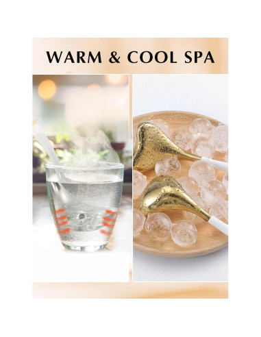 Bastones Gua Sha Cryo Fabludo Oro 2-en-1 Acero Inoxidable