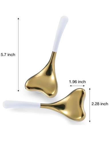 Bastones Gua Sha Cryo Fabludo Oro 2-en-1 Acero Inoxidable