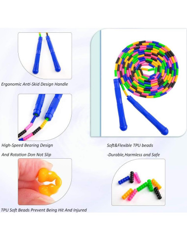 Cuerda de Saltar Doble Holandesa Beprezco 4.88 m Ajustable