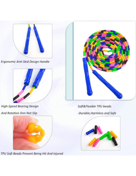 Cuerda de Saltar Doble Holandesa Beprezco 4.88 m Ajustable