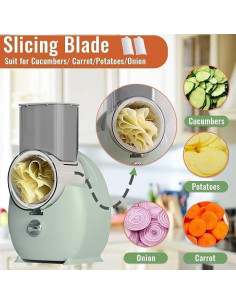 Rallador Eléctrico de Queso YonQu con 3 Cuchillas Intercambiables 2