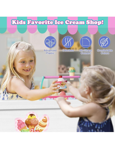 Juego de Helado Plunack 26 Piezas para Niños 3 a 6 Años