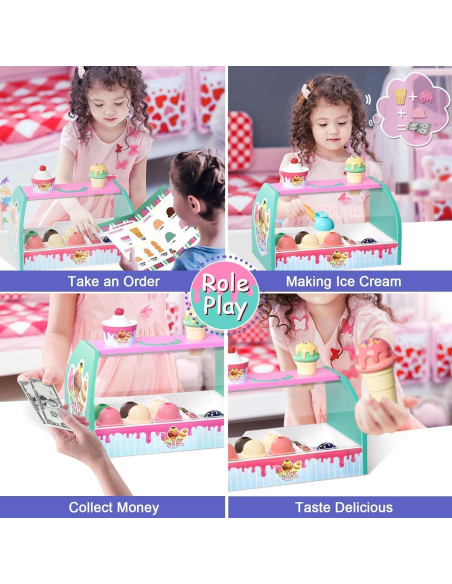 Juego de Helado Plunack 26 Piezas para Niños 3 a 6 Años