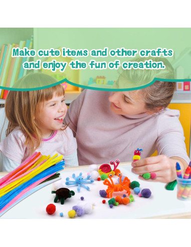 Kit de Manualidades Zlulary - 150 Piezas Limpiadores de Tuberías