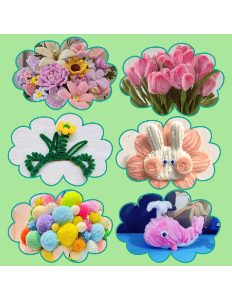 Kit de Manualidades Zlulary - 150 Piezas Limpiadores de Tuberías Kit de Manualidades Zlulary - 150 Piezas Limpiadores de Tuberías