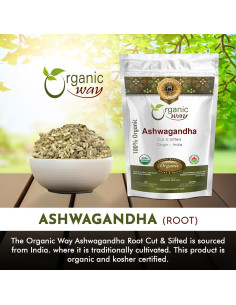 Raíz de Ashwagandha Orgánica 113.4g - Organic Way - Kosher 2