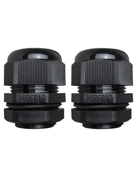 Glands de Cable Nylon MGI 1" NPT 2-Pack Resistente al Agua