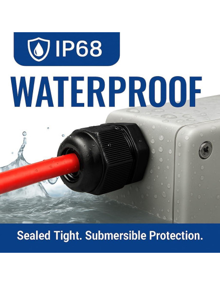 Glands de Cable Nylon MGI 1" NPT 2-Pack Resistente al Agua