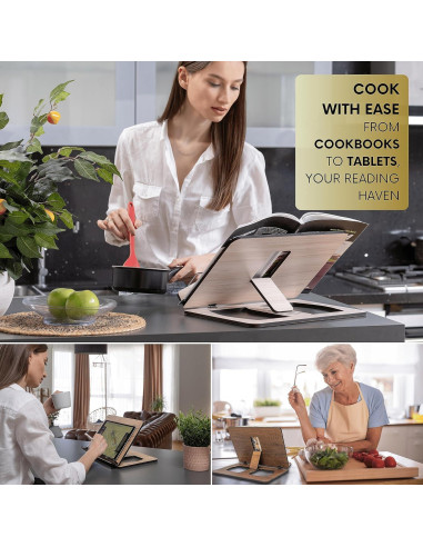 Soporte de Libros de Madera Vigo - Ajustable y Multiusos