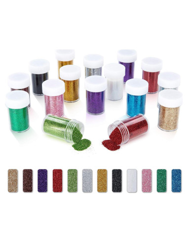 Juego de Purpurina Fina TORC - 12 Colores Vibrantes 190g