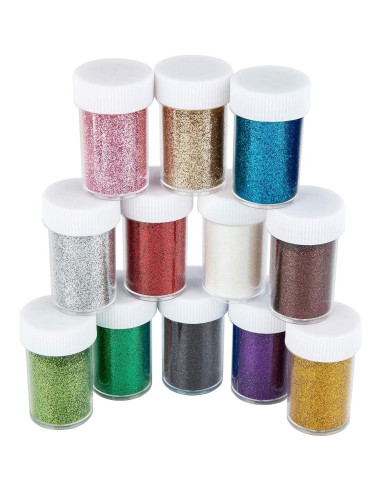 Juego de Purpurina Fina TORC - 12 Colores Vibrantes 190g