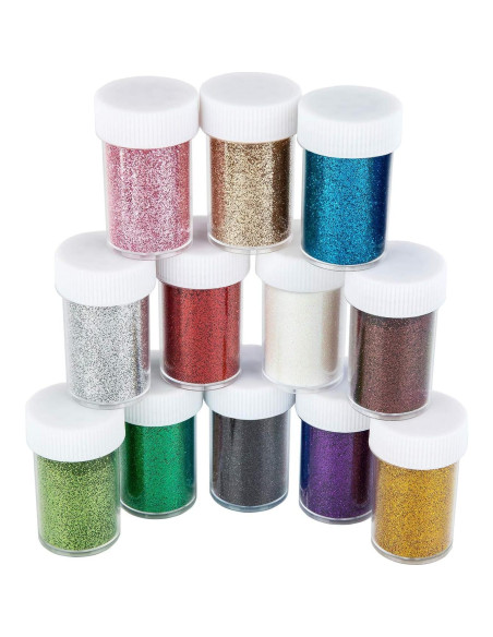 Juego de Purpurina Fina TORC - 12 Colores Vibrantes 190g