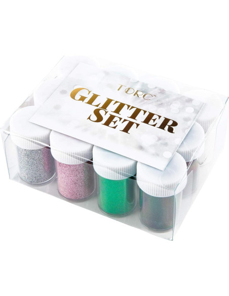 Juego de Purpurina Fina TORC - 12 Colores Vibrantes 190g