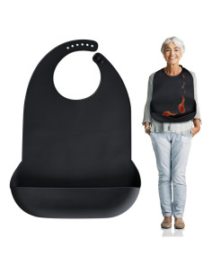 Babero de Silicona para Adultos Kinggrand - Impermeable y Ajustable