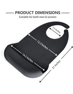 Babero de Silicona para Adultos Kinggrand - Impermeable y Ajustable 2