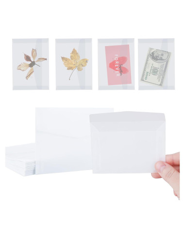 100 Sobres Transparentes 7x10cm Abeillo para Semillas y Boletos