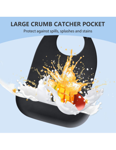 Babero de Silicona para Adultos Kinggrand - Impermeable y Ajustable