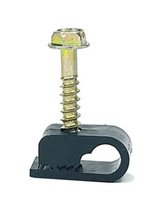 Clips de Cable Coaxial Stanz, 100 Piezas, Negro, PE UV