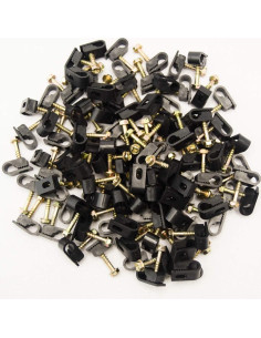 Clips de Cable Coaxial Stanz, 100 Piezas, Negro, PE UV 2