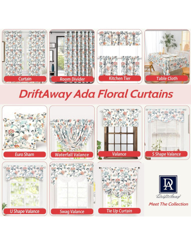 Cortinas Térmicas Aislantes DriftAway Ada Floral 132x91 cm