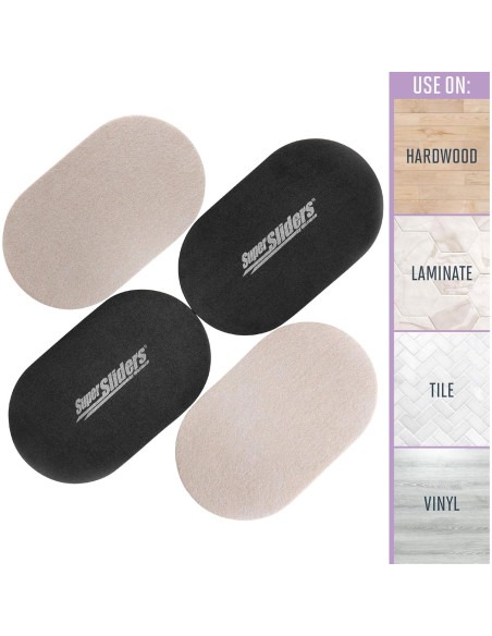 Deslizadores de Muebles Reutilizables Waxman 3.5x15 cm Beige (4 Pzs)