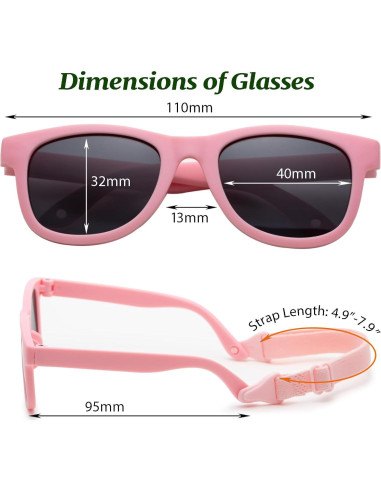 Gafas de sol polarizadas BOBLUEON para bebés 0-24 meses