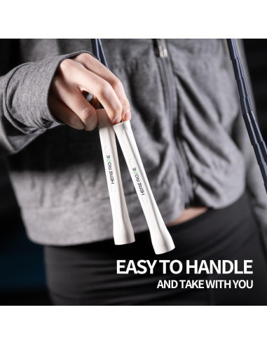 Cuerda de Salto Ajustable Genérico con Cuentas Negras 3.2m