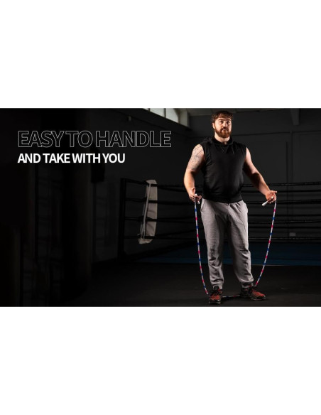 Cuerda de Salto Ajustable Genérico con Cuentas Negras 3.2m