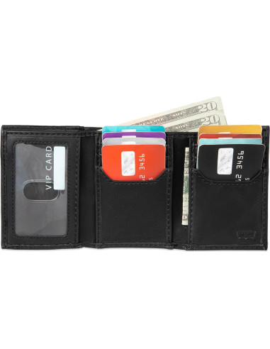Billetera Trifold Hombre Levi's - Elegante con Ventana ID