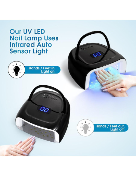 Lámpara de Uñas LED 60W Liddy Art Inalámbrica con Sensor