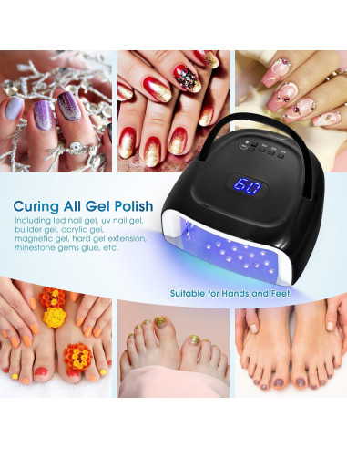 Lámpara de Uñas LED 60W Liddy Art Inalámbrica con Sensor