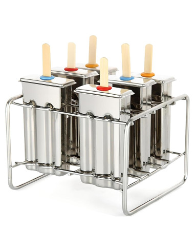 Set de 6 Moldes de Helado de Acero Inoxidable ELEMONY