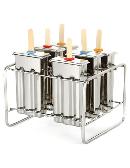 Set de 6 Moldes de Helado de Acero Inoxidable ELEMONY