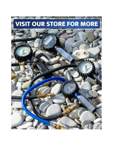 Inflador de Neumáticos Gerchway con Manómetro 100 PSI y Manguera Larga