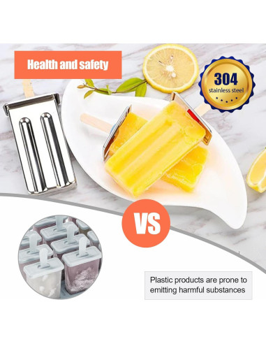 Set de 6 Moldes de Helado de Acero Inoxidable ELEMONY
