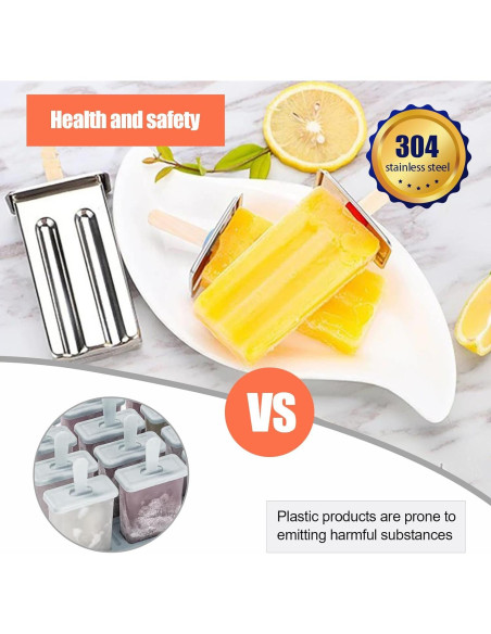 Set de 6 Moldes de Helado de Acero Inoxidable ELEMONY