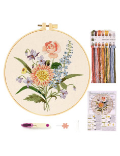 Kit de Bordado Floral MAMUNU para Principiantes - Manualidades DIY