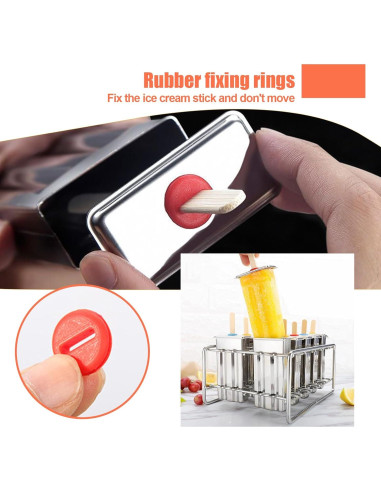 Set de 6 Moldes de Helado de Acero Inoxidable ELEMONY