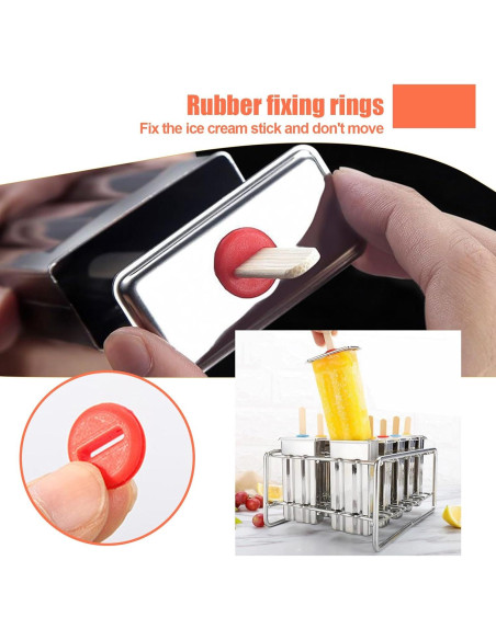 Set de 6 Moldes de Helado de Acero Inoxidable ELEMONY