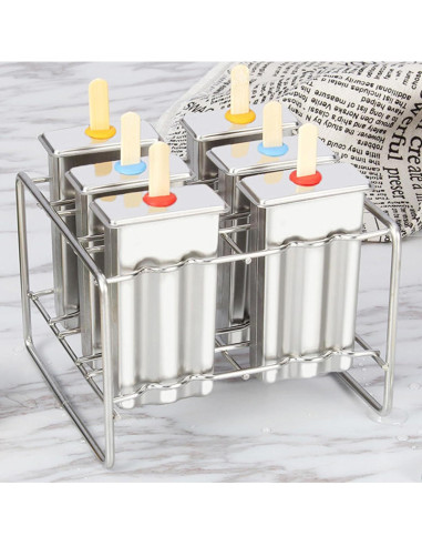 Set de 6 Moldes de Helado de Acero Inoxidable ELEMONY