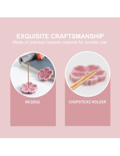 Soporte de Incienso Cerámica IMIKEYA 4 Piezas Rosa 2