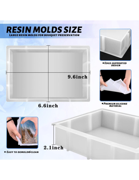 Molde de Silicona Rectangular Sakolla 24.4x16.8 cm para Resina